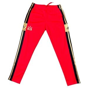 Adidas Aeroready Track Pants Red Gold Black Striped Crown Soccer Medium